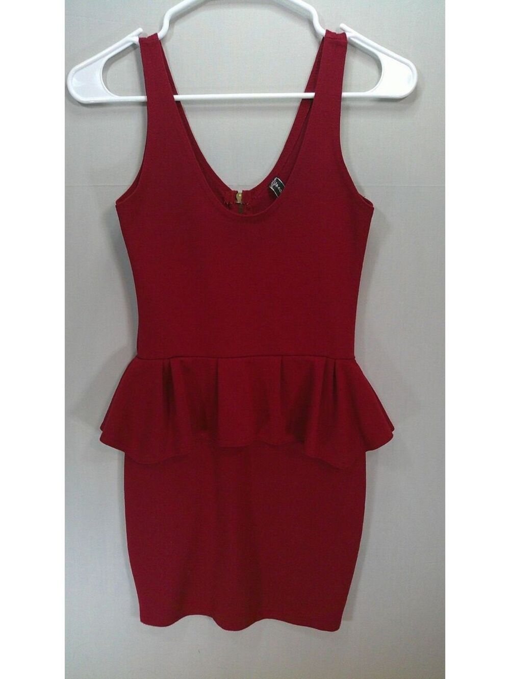 Poof Couture Red Peplum Bodycon Dress Size Small